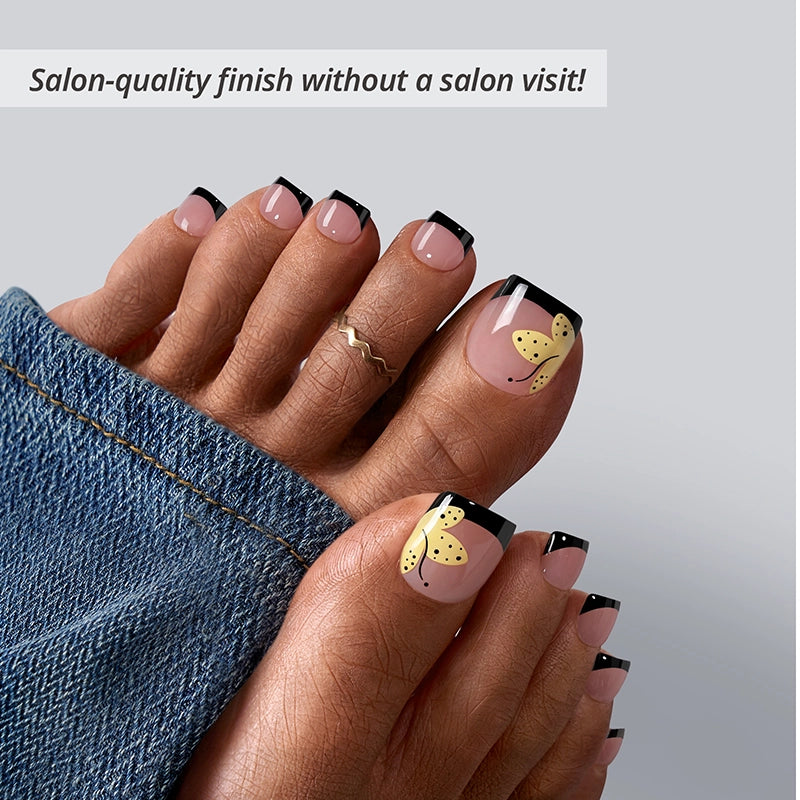 Weekend Getaway Series Square Press On Toe Nails