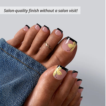 Weekend Getaway Series Square Press On Toe Nails