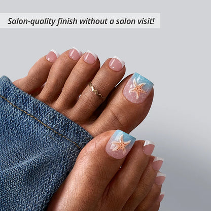 Tide Play Pedi Square Nails - Press On Toe Nail