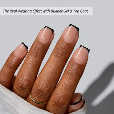 XCOATTIPS® French - Extra Short Square Black Tips