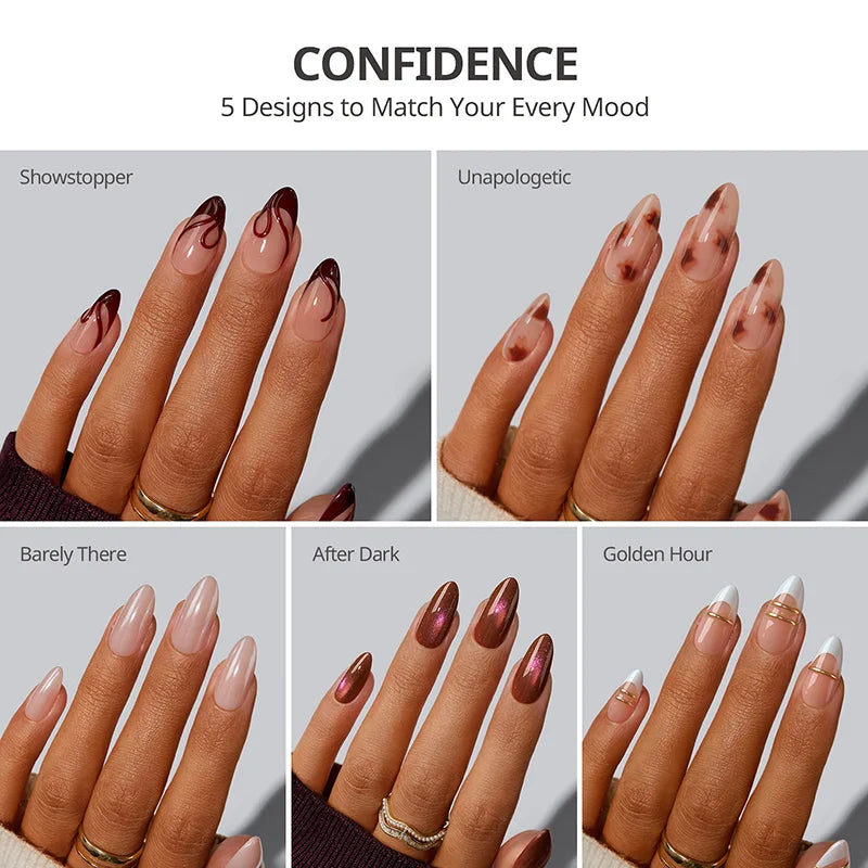 Uñas postizas de gel suave Confidence Almond