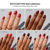 SOFTCOATTIPS™ Red Collection Five Shades Extra Short Almond
