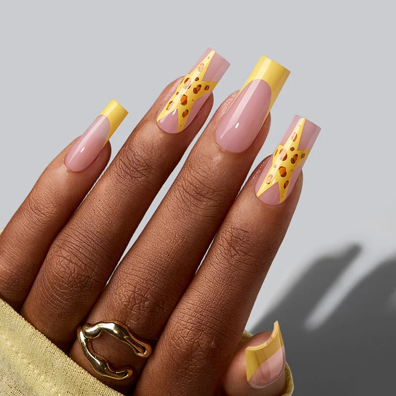 Star Bloom Long Square - Soft Gel Press On