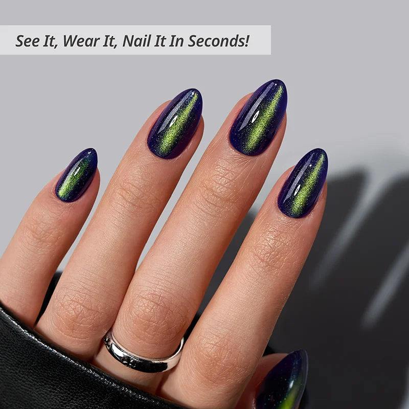 Witch's Emerald Almond Nails - Soft Gel Press On