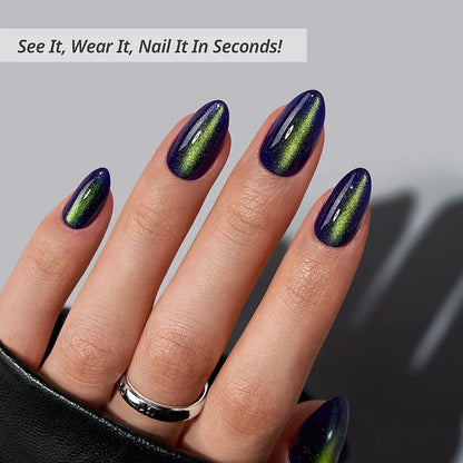 Witch's Emerald Almond Nails - Soft Gel Press On