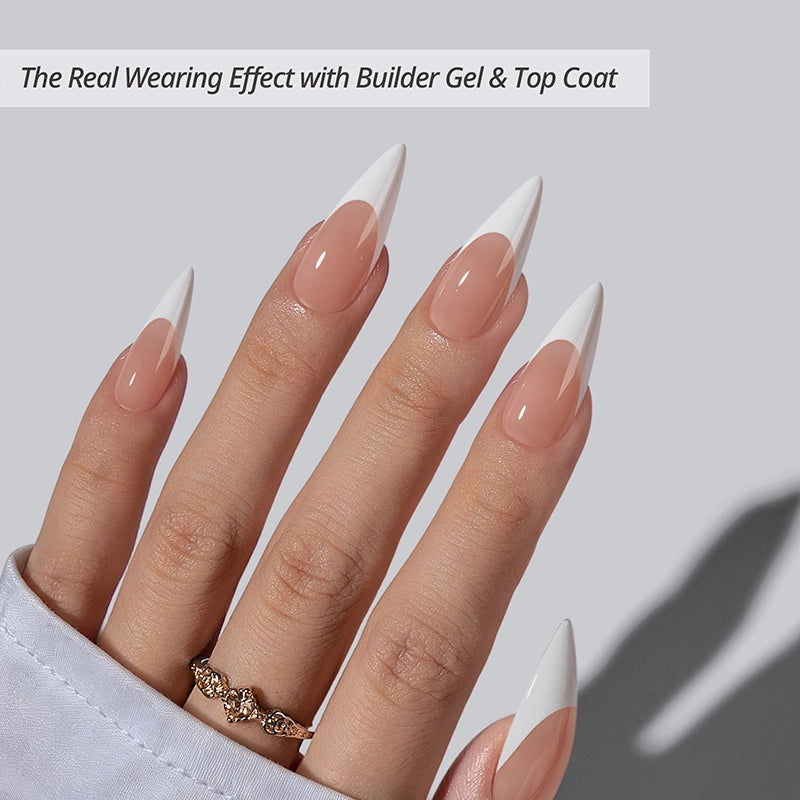 XCOATTIPS® French - Long Stiletto White Tips