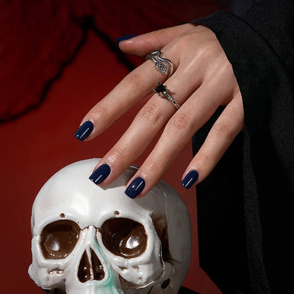 Haunted Sapphire Square Nails - Soft Gel Press On