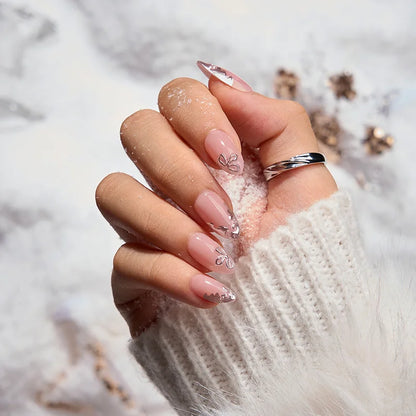 Frost Glam Almond Nails - XCOATPRESS