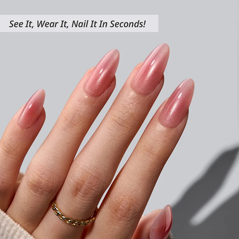 Pink Hypnotic Almond Nails - XCOATPRESS
