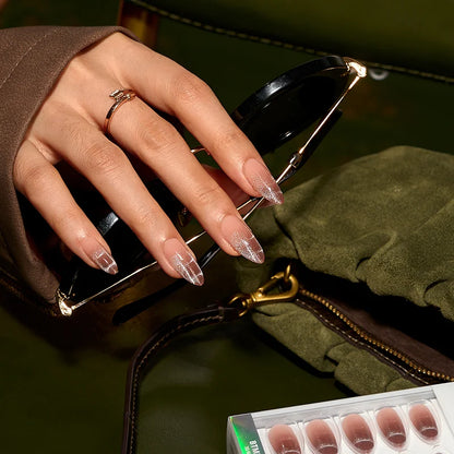 Plaid Memory Almond Nails - XCOATPRESS