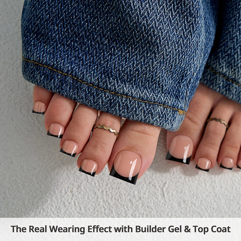 XCOATTIPS® Toe Nail - Sharp Square Black Tips