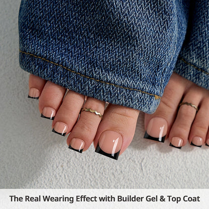 XCOATTIPS® Toe Nail - Sharp Square Black Tips