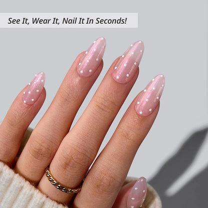 Polka-Dot Dress Almond Nails - XCOATPRESS