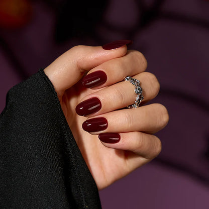 Fatal Merlot Round Nails - Soft Gel Press On