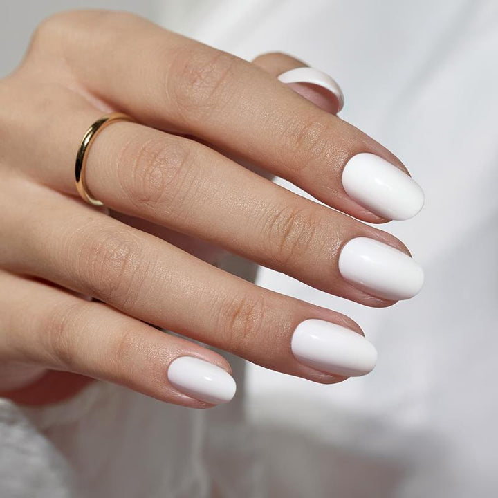 Light Grey Oval Nails - Press On Nails