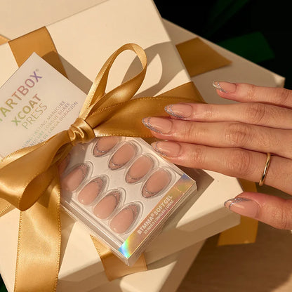 Silver Bells Almond Nails - XCOATPRESS