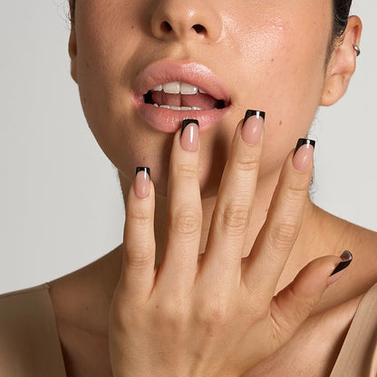 XCOATTIPS® French - Short Square Black Tips