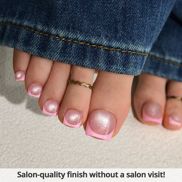 XCOATTIPS® French Brighter Pastel Toe Nail - Cat-Eye Base Square