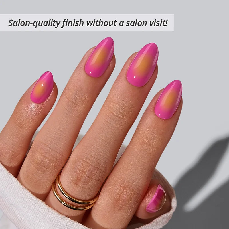 Sunset Pop Almond Nails - Soft Gel Press On