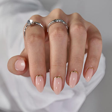 Gold End Almond Nails
