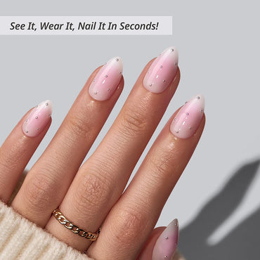 Shy Metal Almond Nails - Soft Gel Press On