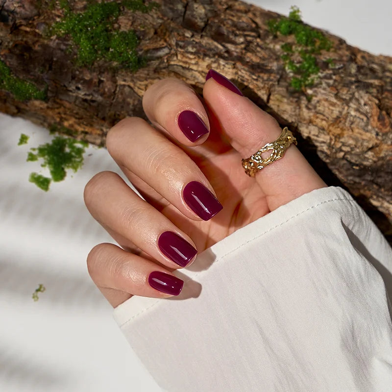 Blackberry Square Nails - Soft Gel Press On