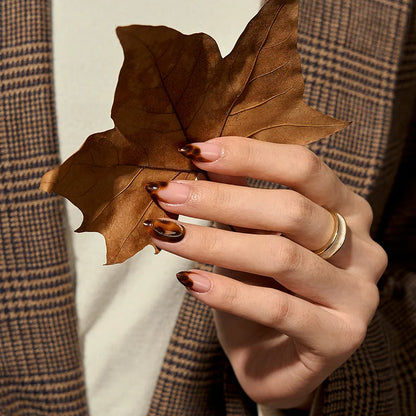 Amber Hoops Almond Nails - Soft Gel Press On