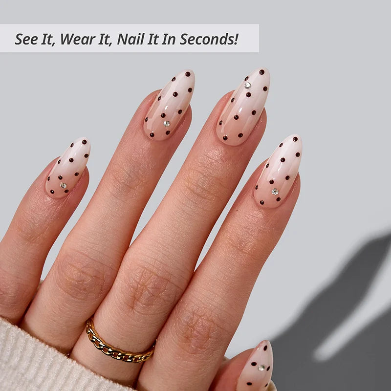 Gala Polka Almond Nails - Soft Gel Press On