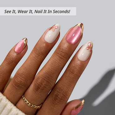 Confetti Petals Almond Nails - Soft Gel Press On