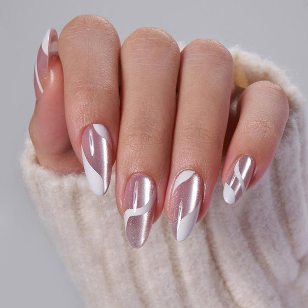 Bianco in Star Almond Nails - Press On Nails
