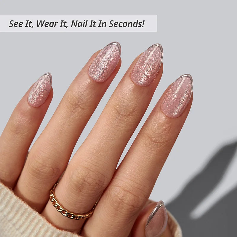 Blush Icicle Almond Nails - XCOATPRESS