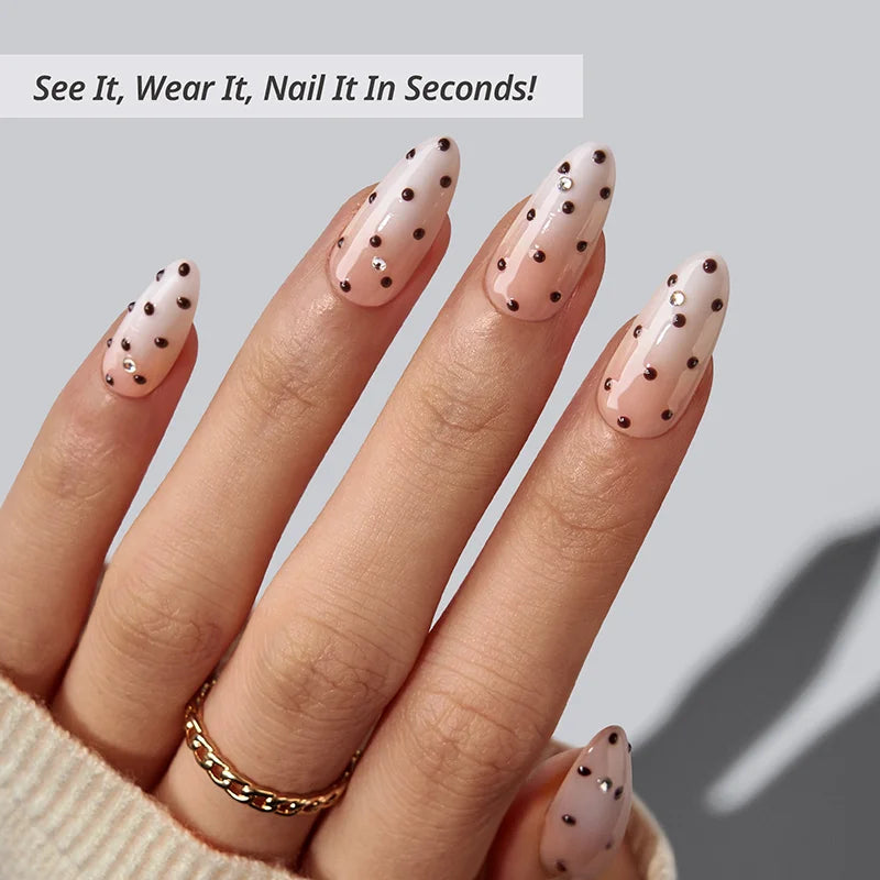 Gala Polka Almond Nails - Soft Gel Press On