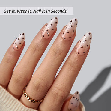 Gala Polka Almond Nails - Soft Gel Press On