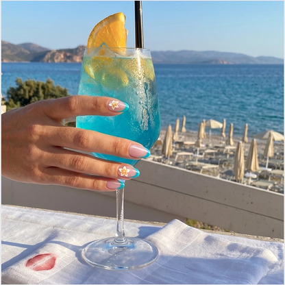Blue Mojito Almond Nails - Soft Gel Press On