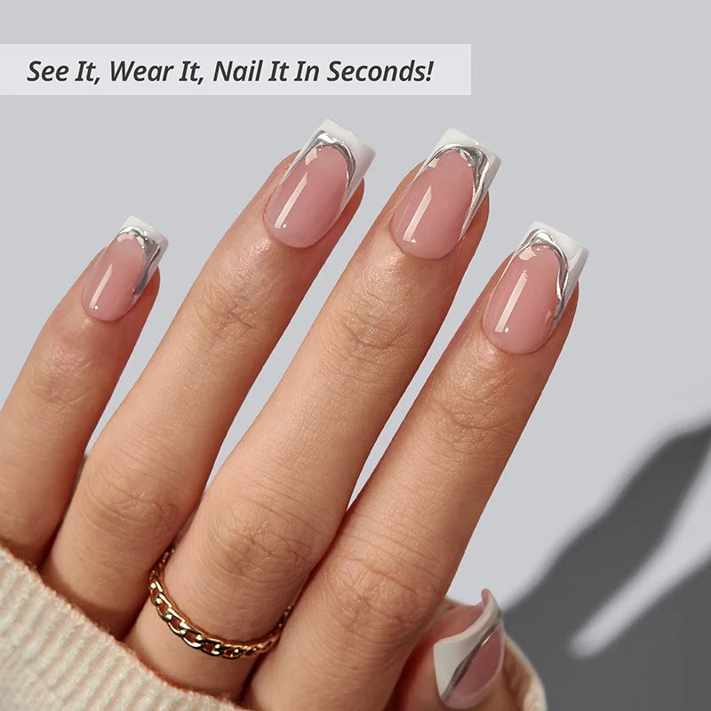 Ice Veil Square Nails - XCOATPRESS