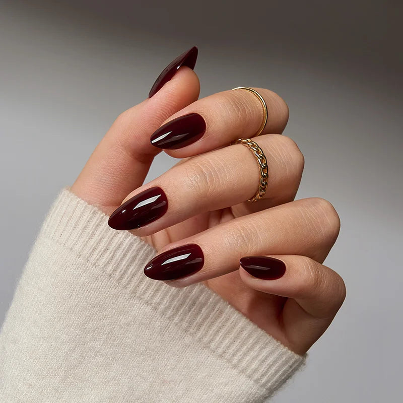 Coffee Date Short Almond Nails 