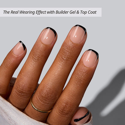 XCOATTIPS® French - XXS Squoval Black Tips
