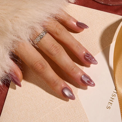 Berry Spark Almond Nails - XCOATPRESS