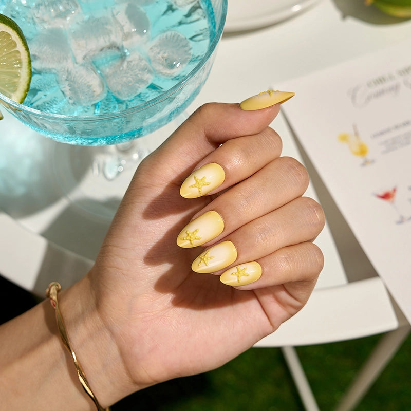 Chill Sips Short Almond Press on Nails