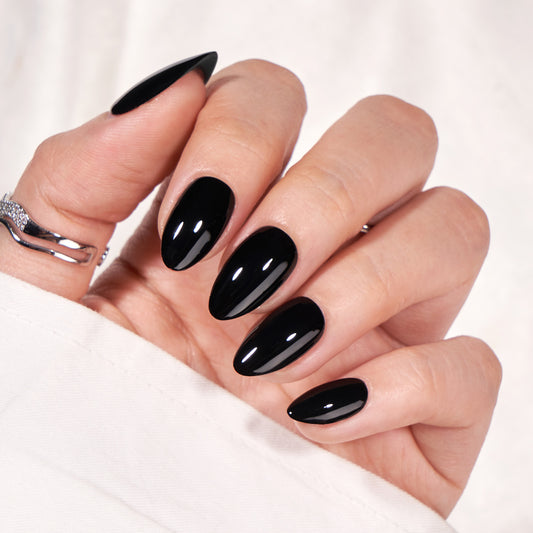 Black Velvet Almond Nails - Press on Nails