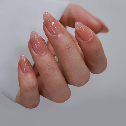 Citrine Glow Almond Nails - XCOATPRESS
