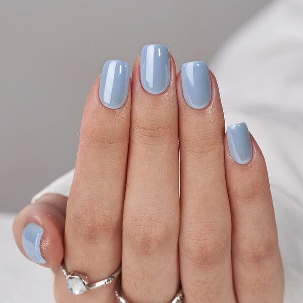 Blaubeere kurze quadratische Nägel – Press On Nails