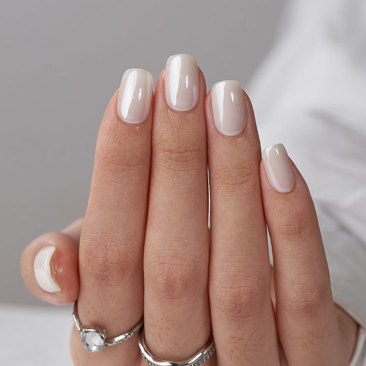 Classic White Short Square Nails - Press On Nails – BTArtbox Nails