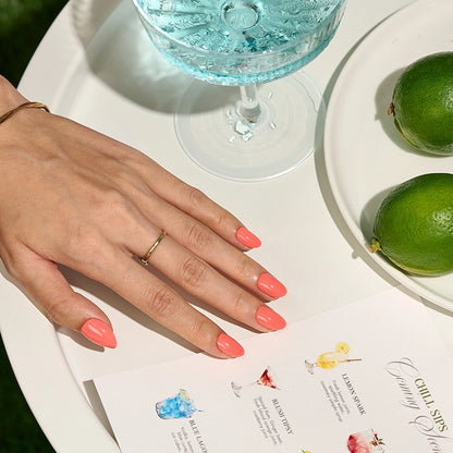 Chill Sips Extra Short Almond Press on Nails