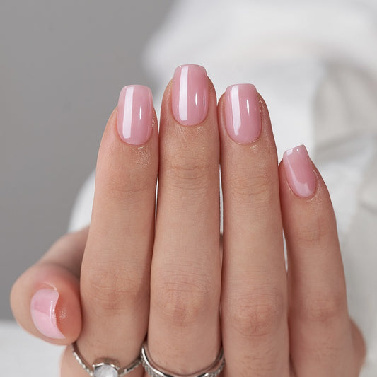 Pink Short Square Nails - Press On Nails