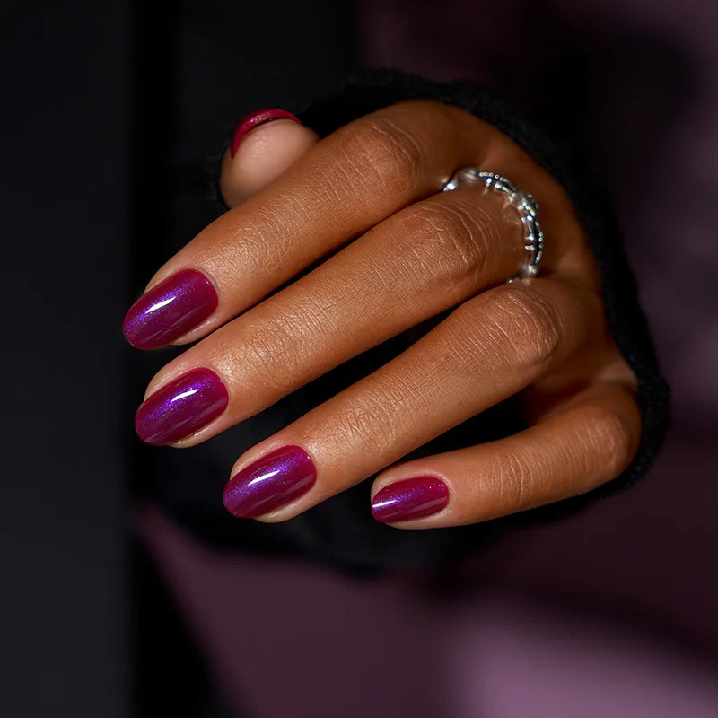 Midnight Alibi Round Nails - Soft Gel Press On