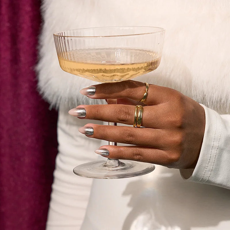 Silver Fizz Almond Nails - Soft Gel Press On