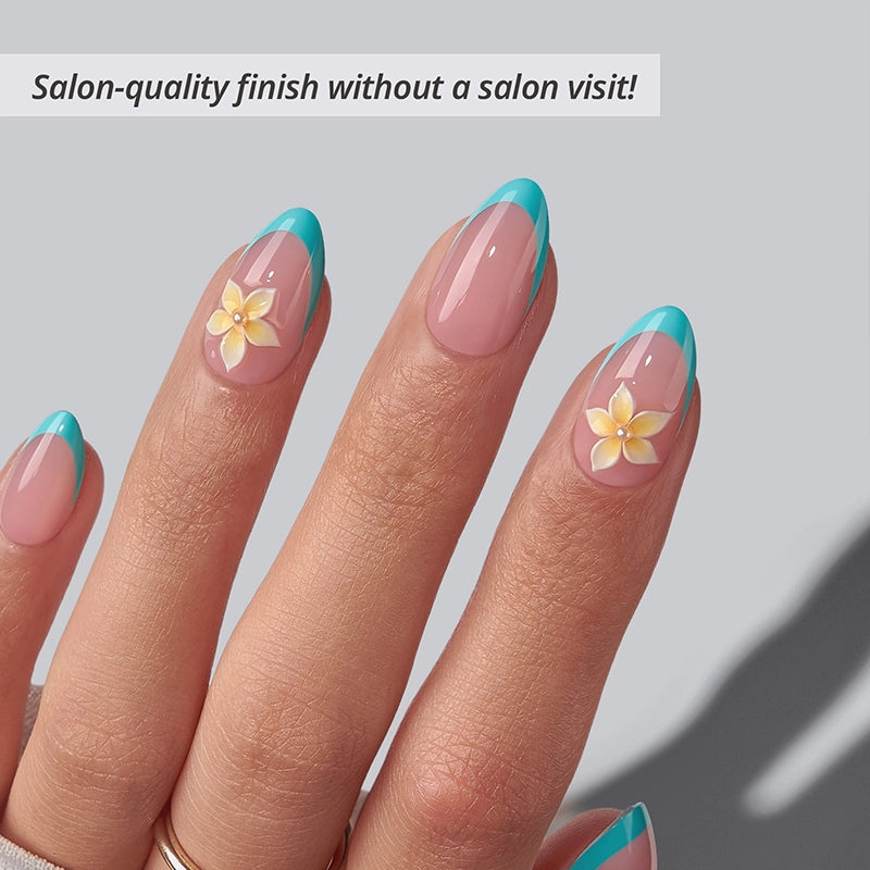 Blue Mojito Almond Nails - Soft Gel Press On