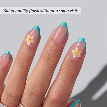 Blue Mojito Almond Nails - Soft Gel Press On