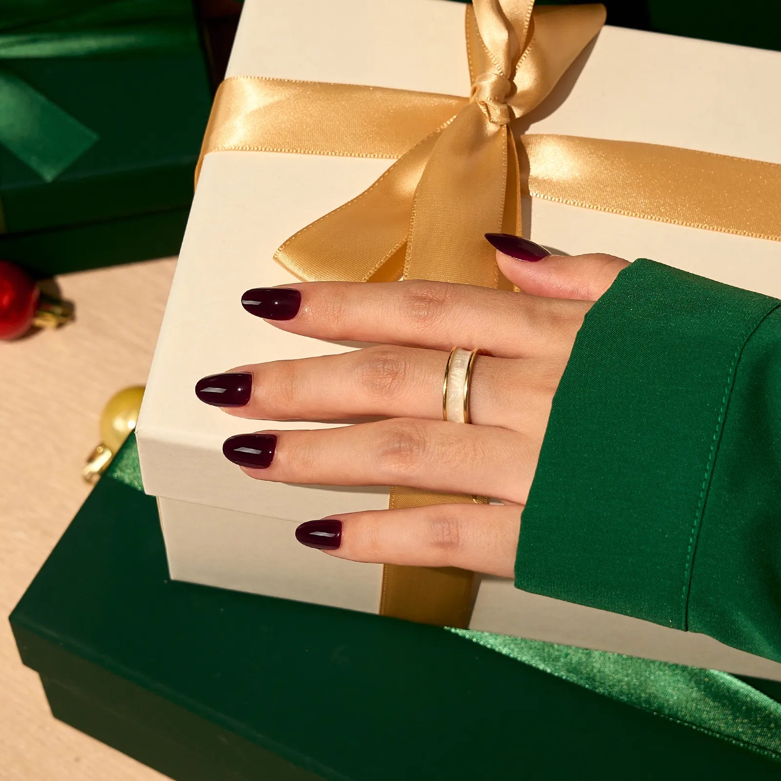 Coffee Bean Oval Nails - Soft Gel Press On